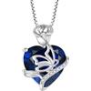 FJ Collana Settembre Pietra Portafortuna Donna Collana Spinello Blu in Argento Sterling 925 Collane Farfalla Ciondolo Fiore di Rosa Gioielli Regalo per lei Amiche Moglie Mamma Donna