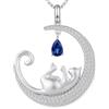 jiamiaoi Collana Gatto Ciondolo Gatto argento Gioielli Gatto, Collana argento 925 Gatto Ciondolo Collana Donna Gatto per Donne Ragazze Gatto Ciondolo Collana Chiave