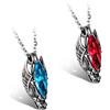JewelryWe - Collana con Pendente Testa del Drago con zircone lucido in Acciaio Inox Collana Punk da Uomo Donna Cosplay