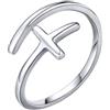 PROSILVER Anello Regolabile Donna Argento 925 Sottile Spessore 1,5mm con Croce, Anello Uomo Aperti
