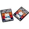 Generic Set di 2 spille con scritta I Like Cats & Coffee & Maybe 3 People, 2,5 x 3 cm