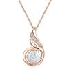 KINGWHYTE Collana in argento Sterling 925 con opale e ciondolo a forma di fenice, da donna, con pietra portafortuna, regalo di compleanno per lei, 45,7 cm + 5,1 cm, Argento sterling, Opale