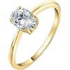 JewelryPalace 1ct Classico Anello Solitario Donna placcato oro giallo 14K con Creato Moissanite, Anelli Dorati Donna con Pietra Ovale, Fede Nuziale in Oro Anello Fidanzamento Set Gioielli Donna 7