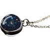 Generic Argento sterling 925 per uomini e donne, Universo del solare, Spazio, Luna, Sole, Collane planetarie, Collana in vetro a due lati, Ciondolo