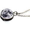 Generic Argento sterling 925 per uomini e donne, Universo del solare, Spazio, Luna, Sole, Collane planetarie, Collana in vetro a due lati, Ciondolo