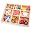New Classic Toys Woet® Set Animali Safari Giocattolo in Legno per Bambini - 8 Pezzi in Scatola di Legno - Figure per Gioco di Piccolo Mondo - Giocattolo di Imitazione - A Partire da 2 Anni