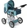 Bayer Chic 2000® Leni - Passeggino combinato per bambole 3 in 1, con stelline turchesi, pieghevole, manico regolabile in altezza 43 - 67 cm, borsa per il trasporto - Bambole fino a 46 cm, a partire da