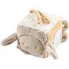 Nattou Lapidou Cubo morbido per attività, triangolo felpato, giocattolo per lo sviluppo, 18 cm, beige
