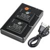 DSTE DE DMW-BLE9 BLE9E DMW-BLG10 - Batteria di ricambio ricaricabile e doppio caricatore compatibile con Leica BP-DC15E, Lumix DMC-GF6 DMC-GX7 DMC-LX100 DC-GX9 DC-LX100 II ecc