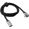 System-S Cavo USB 3.1 Gen 2 da 100 cm tipo C maschio a femmina adattatore ad angolo intrecciato