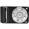 MENDUNER Fotocamera Digitale 5K, Fotocamera Digitale Compatta con Messa a Fuoco Automatica da 64MP con Zoom Ottico 6X, per WiFi, Doppio Obiettivo, Touch Screen da 2,8, Flash