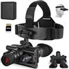 WARDIX Occhiali per visione notturna 4K con zoom 8X e messa a fuoco manuale, binocolo HD a infrarossi montabile su casco per caccia campeggio sorveglianza, scheda SD da 64 GB inclusa, ricaricabile USB-C