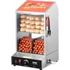 VEVOR Macchine per Hot Dog a Vapore 37L da 2 Ripiani, Controllo Temperatura 30℃~85℃, Macchina Scalda Panini Elettrico con Porte Scorrevoli in Vetro Temperato Piastra Divisoria per Hot Dog Panini