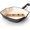 Römertopf Bistecchiera in Ghisa 24 cm, Induzione, Antracite | Ghisa smaltata senza PFAS, 24 cm rettangolare, nervature, tutti i piani cottura, forno 250 °C