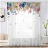Odot Tende Semi Trasparenti con Tasca per Asta, Motivo Fiore 3D Tenda Voile 1 Pezzo Filtranti Finestra Moderna per Interni Soggiorno Camera da Letto Cucina Balcone (Fiore di rosa,132x183cm)