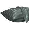 Lirex Set di 2 Federe in Raso 40x80cm, Protezione Capelli e Pelle & Antirughe, Chiusura a Cerniera, Strisce Grigio Scuro