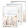 HALFLEMART 2cm 3Pcs A2 Cornice per Foto con Plexiglas HD, Cornice in Legno Bianco 40x60cm, Cornice Portafoto per Pareti e Tavoli Orizzontali o Verticali per Foto, Immagini, Poster, Puzzle, Documenti, Diplomi