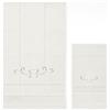 Corredocasa - Set 2 Asciugamani Bagno in Misto Lino Ricamato Panna - Coppia Asciugamano Viso 70x105 cm + Ospite 35x55 cm - Eleganti e Raffinati, Made in Italy (Fantasia 2)