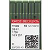 Groz-Beckert Confezione da 10 aghi da cucito, per sistema DBx1 con pistone rotondo e punta arrotondata, per macchine da cucire industriali, Nm. 100/16