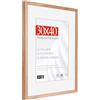 HIMEETIME® 1x Cornice Foto in Legno Quercia 30x40 cm，Passepartout 21x30cm,Cornice 30x40 con Vetro artificiale infrangibile- Cornice per Grande Quadro,Poster-Solo esposizione da parete