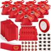 BBTO 60 Sets Souvenir Bomboniere Laurea Include Rosso Sacchetti di Juta Ciondoli Cappello da Laurea Ciondoli Coccinella Biglietti di Auguri e Nastro Rosso Regalo di Laurea per Festa