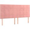 vidaXL Testiera Rosa 180x5x118/128 cm Velluto
