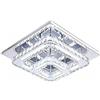Beniky Plafoniera moderna in cristallo, 2 lampadari quadrati, luce bianca fredda, a LED, montaggio a incasso, per camera da letto, corridoio, bar, cucina, hotel, ristorante, soggiorno