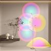 TACAHE RGBW Halo Lampada da terra - 4000 K LED con filtri a colori - Luce e ombra - Luce d'atmosfera - Illuminazione decorativa per camera da letto, soggiorno - 73 - 12 W - Cromo