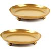 Alnicov 2pcs Piatti Portacandele,4,4 Pollici Piedistallo Pilastro Portacandele per Candele di Cera per Coni di Incenso Spa Matrimonio Pregare Decorazione per Feste a Casa,Oro