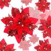 BLAZOR Fiori Artificiali per Decorazioni Natalizie, Fiori per Albero di Natale, Glitter Stelle di Natale Artificiale Addobbi Natalizi, Fiori Natalizi Finti per Capodanno Decori Casa