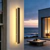 Ketom Applique da Esterno/Interno Moderno Nero, Impermeabile IP65 Lampada da Parete Esterno LED, Metallo Lineare Lunga Barra LED, per Balcone Giardino Veranda Via Garage, Bianco Caldo 30000K, 60CM