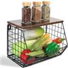 BATENGKEJI Portafrutta da Tavolo da Parete, Porta Frutta Cucina, Cestino Frutta Cucina Montabile a Parete, Cesto Frutta da Tavolo Impilabili con Gancio per Banane per Organizzatore di Frutta Verdura Snack