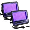 OUSIDE 2 Pezzi LED Luce Nera UV 100W, Luci Nere UV Impermeabile IP66 Faretto LED 385-400 NM per Festa Glow, Halloween, Pittura del Corpo, Feste di Compleanno, Black Light Party