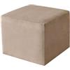 Hoowarm Copri Poggiapiedi Elasticizzato, Rotondo/Quadrato Moderna Copri Pouf,Velluto Jacquard Morbido Copertura Ottomana, Lavabile Fodera per poggiapiedi (Color : A43, Size : 45x45cm/18x18)