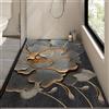 Z·Bling Tappeto Doccia Antiscivolo 80x130cm,Tappetino Vasca in Luffa,Tappeto Bagno Senza Ventose,Tappetino Doccia con Fori di Drenaggio,Motivo Floreale E