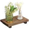 Srcasy Piccolo Vassoio In Legno Con Piedistallo, Vassoio Porta Sapone In Legno Marrone Scuro, Supporto Piedistallo In Legname Per Bancone Bagno Cucina, Per Candele Bottiglie Asciugamani Per Trucco Pianta