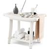 COSTWAY Sgabello da Doccia, Sgabello da Bagno Impermeabile con Sedile Curvo, con Portasciugamani e Piedini Antiscivoli, Panca Versatile con Ripiano, 60,5 x 34 x 48 cm (Bianco)