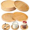 FLZONHUT Sottobicchieri Bamboo,6 Pezzi Sottovasi Rotondi Diametro 10 cm,Mini Sottobicchieri Sottovaso Portacandele Rotondi per Portacandele,Decorazioni e Cerimonie Festive