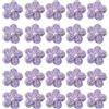 Jtnohx Toppe Floreali Lavorate A Maglia，Fiori All'Uncinetto Applique,25 Pezzi Di Fiori Fatti A Mano All'Uncinetto Per L'Artigianato,Abbellimenti Floreali A Maglia Di 3cm Per L'Artigianato Fai Da Te(Viola）