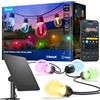 Govee Luci Solari da Esterno 10m, RGBICW con 16 Milioni di Colori, 112 Modalità e Controllo App, Solo Bluetooth, 8 LED Dimmerabili Infrangibili, IP67 Impermeabile per Giardino, Gazebo, Balcone