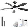 Sofucor 132cm Smart Ventilatore da Soffitto con Luce, Alexa/App/WiFi, Ventilatore da Soffitto Silenzioso con Telecomando, Timer, 6 Velocità, 3 Temperatura di Colore, Motore DC per Camera