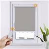 HOMEDEMO Tende a rullo oscuranti motorizzate con betteria e telecomando, Grigio, 100x120cm, tenda motorizzata per interni Senza Foratura, veneziane da interno Giorno e Notte, per Porte e Finestre