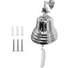 ARSUK Campana Nautica 5 in Alluminio - Campanella da Parete con Corda - Stile Vintage per Casa, Giardino, Porta d'Ingresso, Bar, Pub, Scuola o Barca - Suono Potente e Nitido