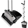 Ghazpmuk Set Scopa e Paletta Alta Verticale in Acciaio Inox - Paletta Richiudibile Con Denti a Pettine per Casa, Interni, Giardino - Broom and Dustpan Set