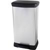 Curver Pattumiera, PATTUMIERA A PEDALE DECO DUO 23+23L, argento