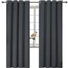 YSTELLAA Tende 100% Oscuranti Per Interni 2 Pezzi, 140×225cm, Effetto Lino, Tende Termiche, Con Anelli, Tenda Termica Isolante Freddo E Caldo, Fonoassorbenti, Moderne, Grigio