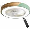 GaoHX Ventilatore da Soffitto con Lampada, Lampadario Dimmerabile Ventilatore Silenzioso con Telecomando, Timer, Funzione Estate-Inverno, 6 Velocità del Vento e 3 Temperatura di Colore, Round (Color