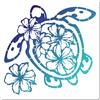 GORGECRAFT 30x30cm Grande Stencil Tartaruga Marina Spiaggia Oceano Animale Tartaruga Fiore Disegno Modello Hawaii Stencil di Plastica Riutilizzabili per Dipingere su Legno Parete Porta Tela
