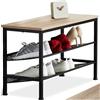 tectake® scarpiera salvaspazio, design industriale, in acciaio, due ripiani, scarpiera ingresso, mobiletto porta scarpe, scaffale salvaspazio - Legno industriale chiaro - 75,5 x 30,5 x 45,5 cm