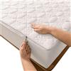 Yekuhe Coprimaterasso con Cerniera - Fodera Materasso Trapuntato, Imbottito, 80x190/90x190/120x190/140x200/160x190 cm, Personalizzabile, Protettivo e Respirante(Bianco,160x190x25cm)